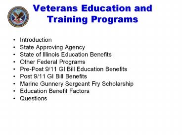 Veterans Education and Training Programs