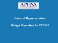 House of Representatives Budget Resolution for FY2013 PowerPoint PPT Presentation