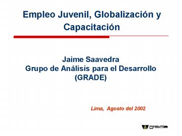 Empleo Juvenil, Globalizaci