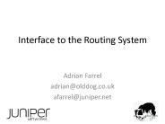 Interface to the Routing System