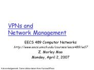 VPNs and Network Management