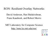 RON: Resilient Overlay Networks