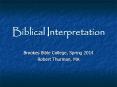 Biblical Interpretation PowerPoint PPT Presentation