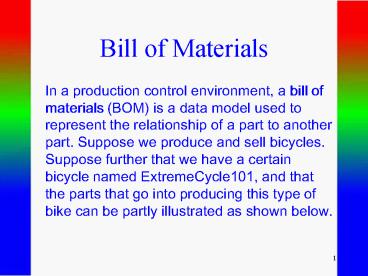 Bill of Materials