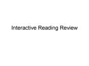 Interactive Reading Review