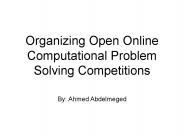 Organizing Open Online Computational Problem Solving Competitions