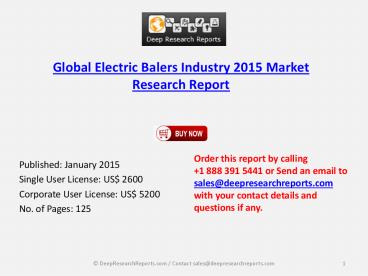 Global Electric Balers Industry 2015 Market Research Report