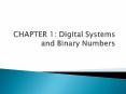 CHAPTER 1: Digital Systems and Binary Numbers PowerPoint PPT Presentation