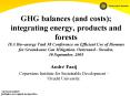 GHG balances (and costs); integrating energy, products and forests IEA Bio-energy Task 38 Conference on Efficient Use of Biomass for Greenhouse Gas Mitigation, Ostersund - Sweden, 30 September, 2003 PowerPoint PPT Presentation