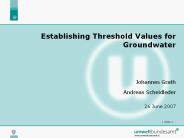 Establishing Threshold Values for Groundwater