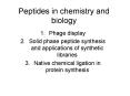 Peptides in chemistry and biology PowerPoint PPT Presentation