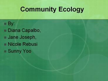 Community Ecology