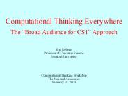 Computational Thinking Everywhere