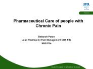 Pharmaceutical Care of people with Chronic Pain
