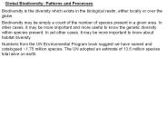 Global Biodiversity: Patterns and Processes