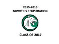 2015-2016 NIWOT HS REGISTRATION PowerPoint PPT Presentation