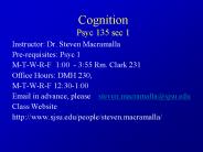 Cognition Psyc 135 sec 1