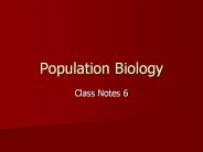 Population Biology