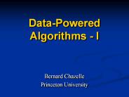 Data-Powered Algorithms - I