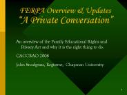 FERPA Overview
