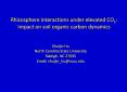 Rhizosphere interactions under elevated CO2: Impact on soil organic carbon dynamics PowerPoint PPT Presentation