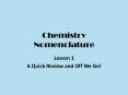 Chemistry Nomenclature PowerPoint PPT Presentation