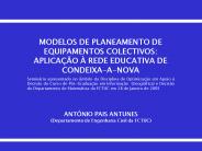 MODELOS DE PLANEAMENTO DE EQUIPAMENTOS COLECTIVOS: APLICA