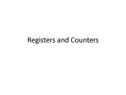 Registers and Counters