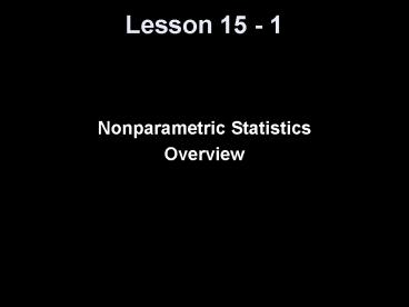 Nonparametric Statistics
