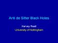 Anti de Sitter Black Holes PowerPoint PPT Presentation