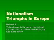 Nationalism Triumphs in Europe