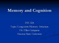 Memory and Cognition PowerPoint PPT Presentation