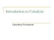 Introduction to Urinalysis