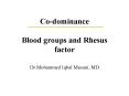 Co-dominance Blood groups and Rhesus factor PowerPoint PPT Presentation