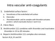 Intra vascular anti-coagulants