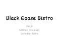 Black Goose Bistro PowerPoint PPT Presentation