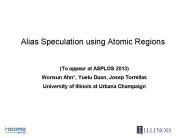 Alias Speculation using Atomic Regions