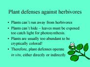 Plant defenses against herbivores