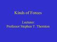 Kinds of Forces  Lecturer: Professor Stephen T. Thornton PowerPoint PPT Presentation