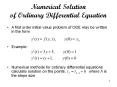 Numerical Solution of Ordinary Differential Equation PowerPoint PPT Presentation