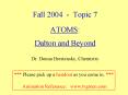 Fall 2004 - Topic 7  ATOMS: Dalton and Beyond PowerPoint PPT Presentation