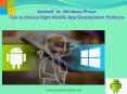 Choose Right Mobile Platform for your App - Android Mobile App Vs Windows Mobile App PowerPoint PPT Presentation