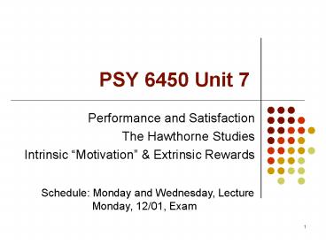 PSY 6450 Unit 7