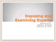 Deposing and Examining Experts PowerPoint PPT Presentation