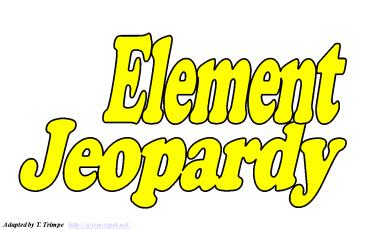 Welcome to the Jeopardy Game Template