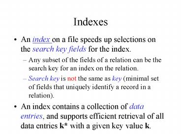 Indexes