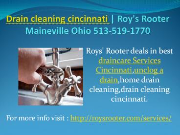 Drain cleaning cincinnati | Roy's Rooter Maineville Ohio 513-519-1770