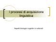 I processi di acquisizione linguistica PowerPoint PPT Presentation