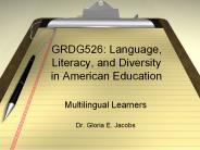 GRDG526: Language, Literacy, and Diversity in American Education