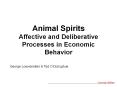Animal Spirits Affective and Deliberative Processes in Economic Behavior